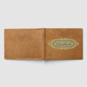  bruin kunstleder met gouden eigen naam gastenboek (Volledig)