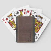 Bruin kunstleder Monogram Groomsman Gift Pokerkaarten (Achterkant)