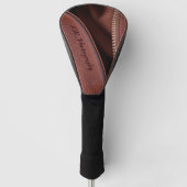 Bruin kunstleder Stijlvol Golfheadcover (Voorkant)
