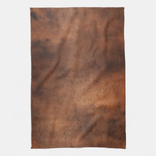 Bruin kunstleder theedoek