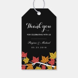 Bruin Label met bruin lebbenle tijdens herfst brui Cadeaulabel