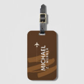 Bruin Label voor reizen met naam Bagagelabel (Voorkant (verticaal))