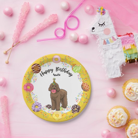Bruin Labradoedle Dog Birthday Party Paper Bord (Feest)