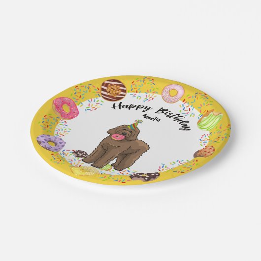 Bruin Labradoedle Dog Birthday Party Paper Bord (Gekanteld)