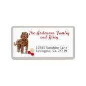 Bruin Labradoodle Toys Home Return Label (Voorkant)