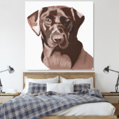 Bruin Labrador Canvas Afdruk (Insitu (Slaapkamer))
