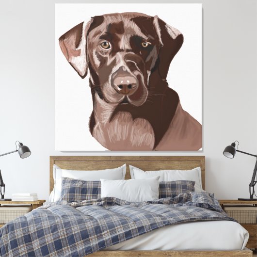 Bruin Labrador Canvas Afdruk (Insitu (Slaapkamer))