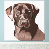 Bruin Labrador Canvas Afdruk (Insitu (Houten vloer))