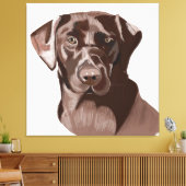 Bruin Labrador Canvas Afdruk (Insitu (Woonkamer))