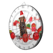 Bruin Labrador Hond Kerstmis w Gifts Santa Hat Dartbord (Voorkant Rechts)