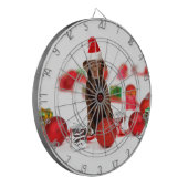 Bruin Labrador Hond Kerstmis w Gifts Santa Hat Dartbord (Voorkant Links)