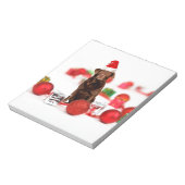 Bruin Labrador Hond Kerstmis w Gifts Santa Hat Notitieblok (Linkerzijde)