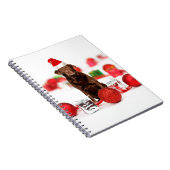 Bruin Labrador Hond Kerstmis w Gifts Santa Hat Notitieboek (Rechterzijde)