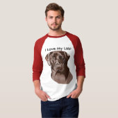 Bruin labrador" Ik hou van mijn lab" T-shirt (Voorkant volledig)