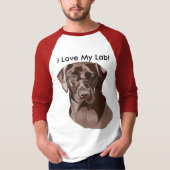 Bruin labrador" Ik hou van mijn lab" T-shirt (Voorkant)