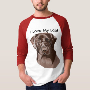 Bruin labrador" Ik hou van mijn lab" T-shirt
