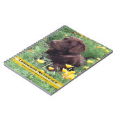 Bruin labrador reever op foto van papy patch notitieboek (Linkerzijde)