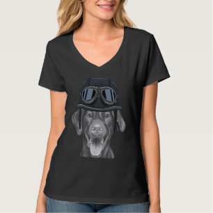 Bruin labrador Retriever met motorfiets T-shirt