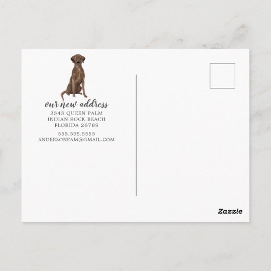 Bruin Labrador Retriever Moving Announement Briefkaart (Achterkant)