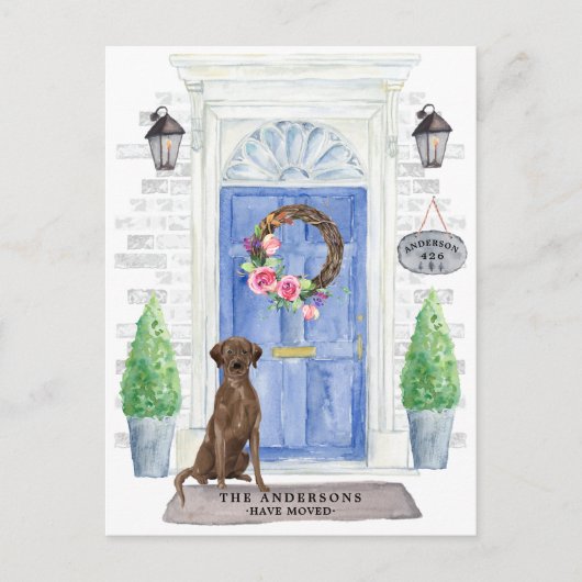 Bruin Labrador Retriever Moving Announement Briefkaart (Voorkant)