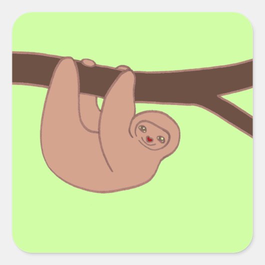 Bruin lachende luiaard met hartneus Sticker (Voorkant)