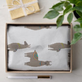 Bruin lamas op witte ontkoppeling tissuepapier (Geschenk)