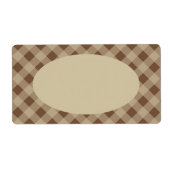 Bruin Land Gingham Labels (Voorkant)