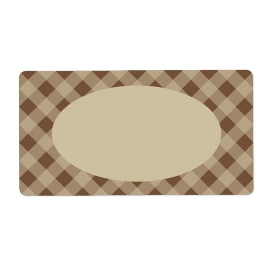 Bruin Land Gingham Labels (Voorkant)