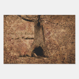  bruin land rustieke grunge boom textuur inpakpapier vel