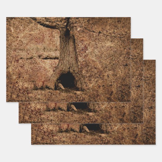  bruin land rustieke grunge boom textuur inpakpapier vel (Set)