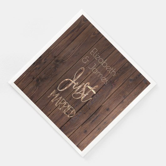 Bruin land van de Rustige bruiloft net getrouwd Servet (Hoek)