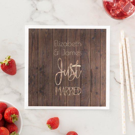 Bruin land van de Rustige bruiloft net getrouwd Servet (Insitu)