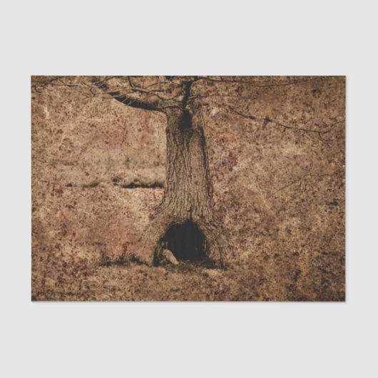 bruin landschap Roestboomstructuur Tissuepapier (Voorkant)