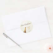 Bruin "Laten we het vieren!" Champagne Sticker (Envelop)