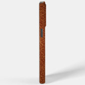 Bruin leder als monogram Case-Mate iPhone case (Achterkant / Rechts)