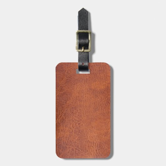 Bruin leder bagagelabel (Voorkant verticaal)
