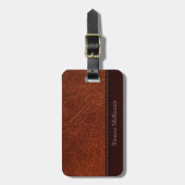 Bruin leder bagagelabel (Voorkant verticaal)