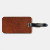 Bruin leder bagagelabel (Achterkant horizontaal)