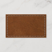 Bruin leder Bedrijfs QR Code Sociale Media Visitekaartje (Achterkant)