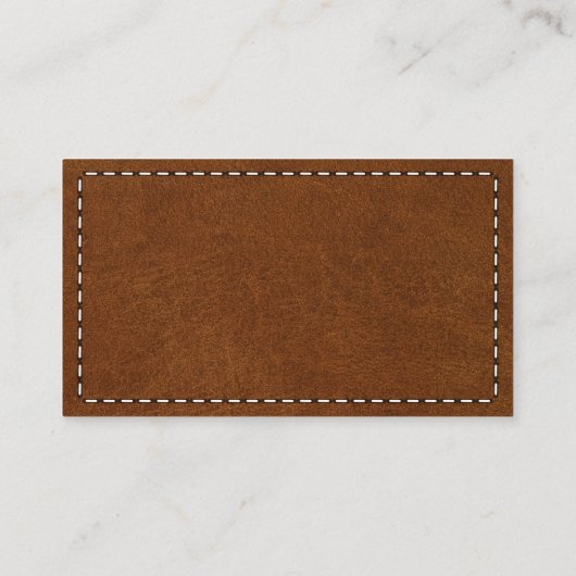 Bruin leder Bedrijfs QR Code Sociale Media Visitekaartje (Achterkant)