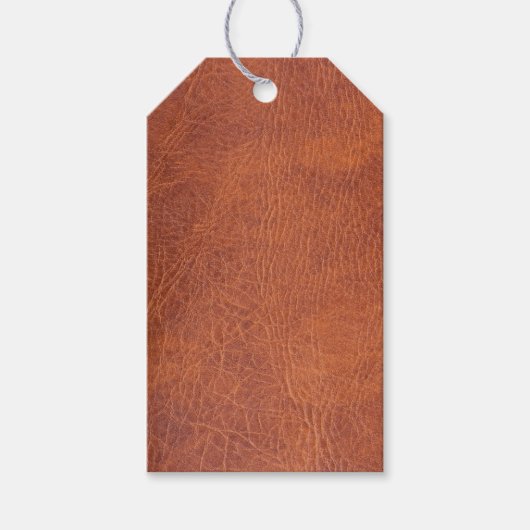 Bruin leder cadeaulabel (Voorkant)