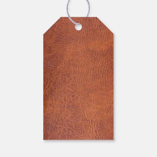 Bruin leder cadeaulabel (Achterkant)