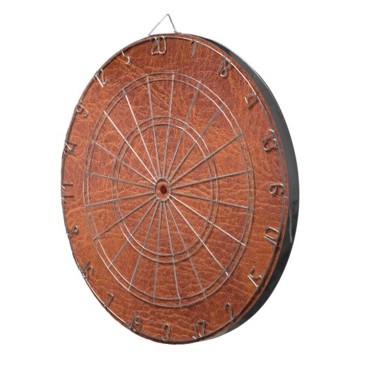 Bruin leder dartbord (Voorkant Rechts)