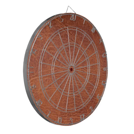 Bruin leder dartbord (Voorkant Links)
