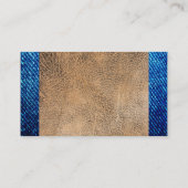 Bruin leder | Denim Visitekaartje (Achterkant)