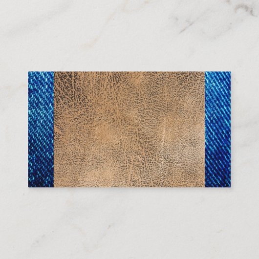 Bruin leder | Denim Visitekaartje (Achterkant)