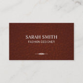Bruin leder | Elegant element Visitekaartje (Voorkant)