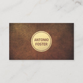 Bruin leder en goudfolie Binnenvormer Visitekaartje
