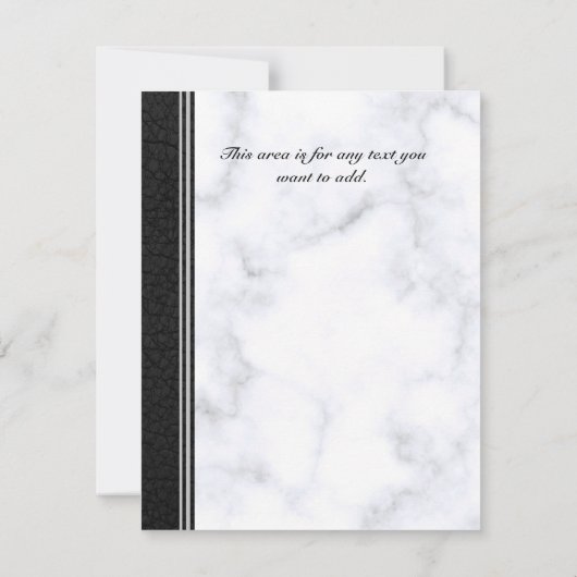 Bruin leder en grijze witte marmer save the date (Achterkant)