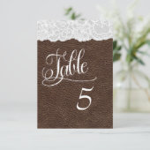 Bruin leder en looptentafel Kaart (Staand voorkant)